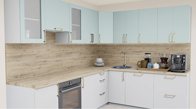 Кухня угловая Ниагара - Супермат панакота